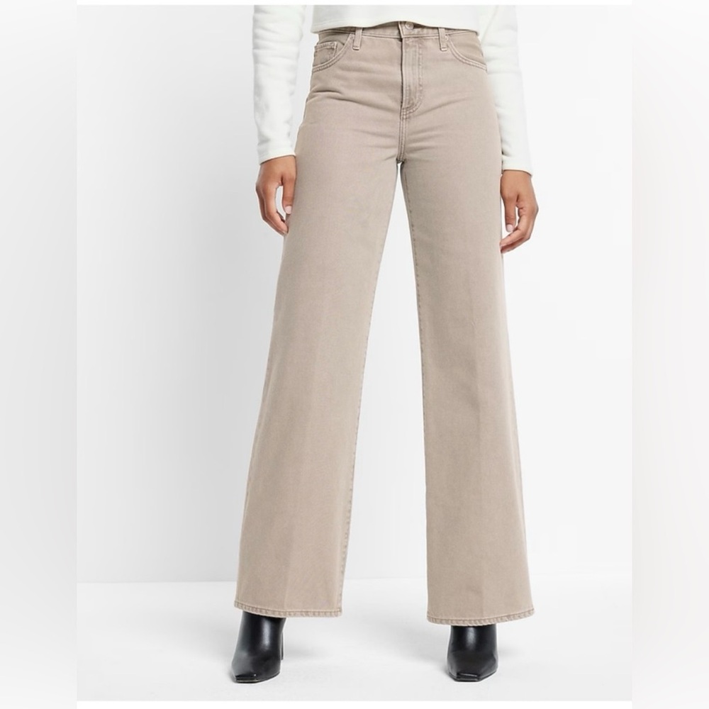 Express High Rise Wide Leg Khaki Jeans